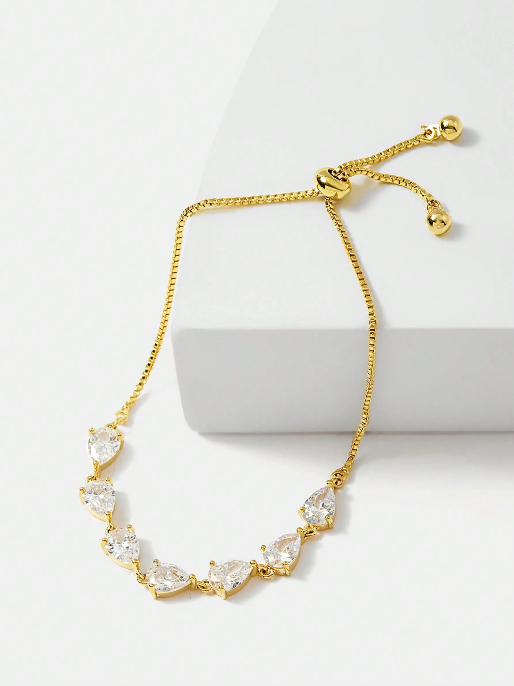 Brinco Folha di Luce - Pulseira Folheada a Ouro com Zircônia Cúbica