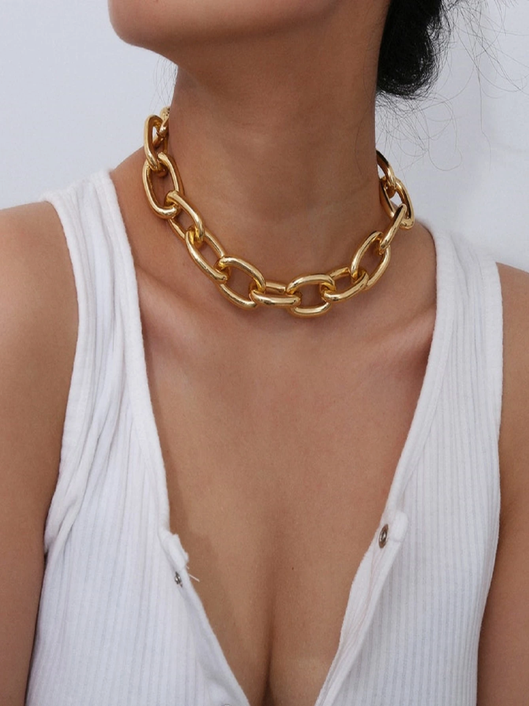Colar Choker Elo Dourado