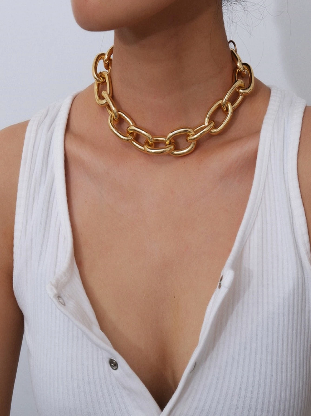 Colar Choker Elo Dourado